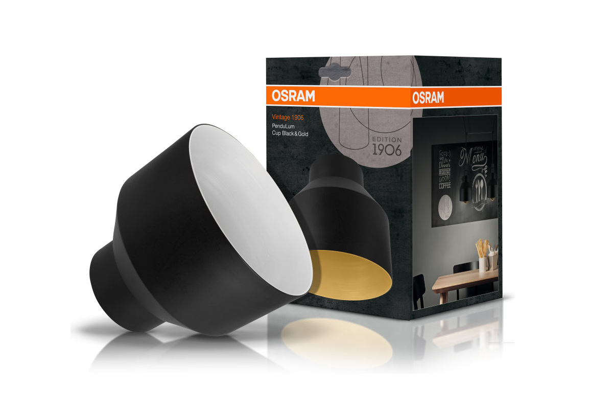 Osram Rosone A Soffitto Vintage 1906 Per Lampade A Sospensione | Copriplafone Per Illuminazione Integrata | Colore Nero | Perfetto Per Installazioni Decorative In Casa, Hotel, Bar
